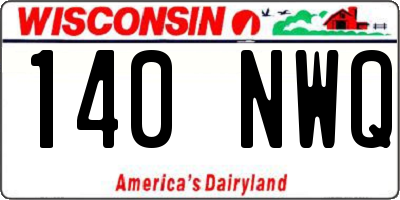 WI license plate 140NWQ