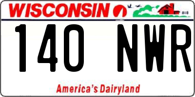 WI license plate 140NWR