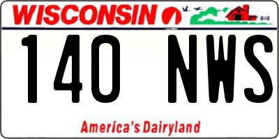 WI license plate 140NWS