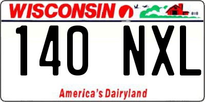 WI license plate 140NXL