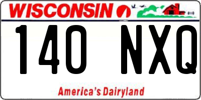 WI license plate 140NXQ