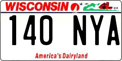 WI license plate 140NYA