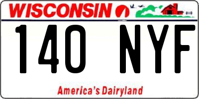 WI license plate 140NYF