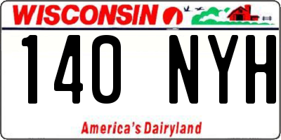 WI license plate 140NYH