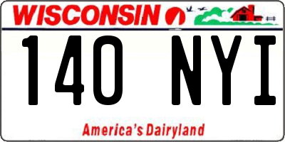 WI license plate 140NYI