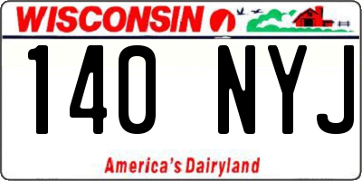 WI license plate 140NYJ