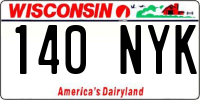 WI license plate 140NYK