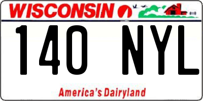 WI license plate 140NYL