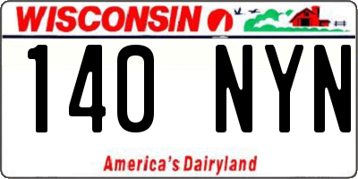 WI license plate 140NYN