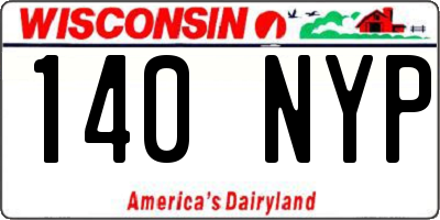 WI license plate 140NYP