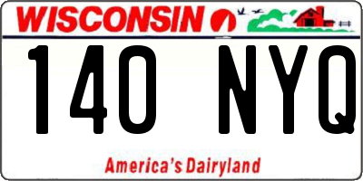 WI license plate 140NYQ