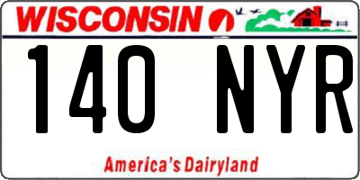 WI license plate 140NYR