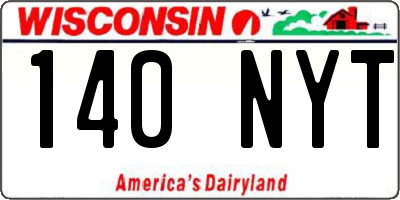 WI license plate 140NYT