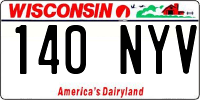 WI license plate 140NYV