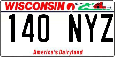 WI license plate 140NYZ