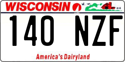 WI license plate 140NZF