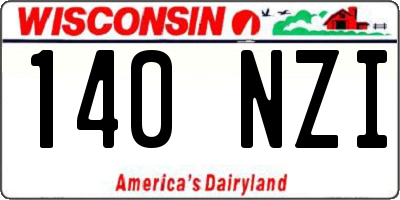 WI license plate 140NZI