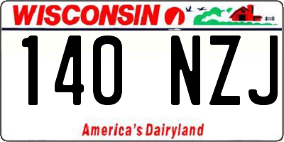 WI license plate 140NZJ