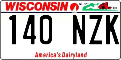 WI license plate 140NZK