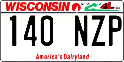 WI license plate 140NZP