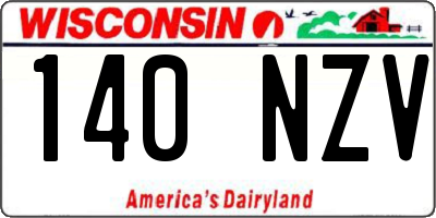 WI license plate 140NZV