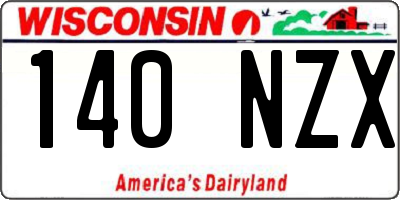 WI license plate 140NZX