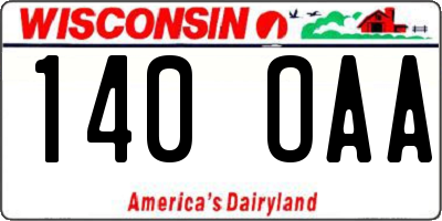 WI license plate 140OAA
