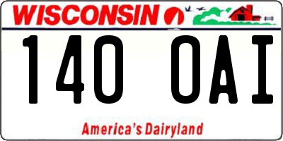 WI license plate 140OAI