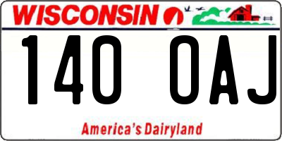 WI license plate 140OAJ