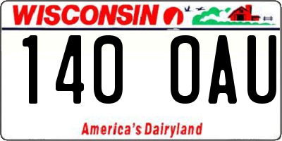 WI license plate 140OAU