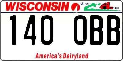 WI license plate 140OBB