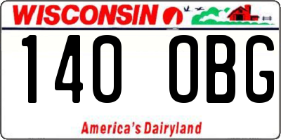 WI license plate 140OBG