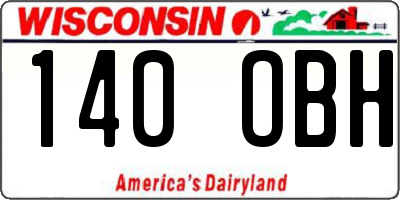 WI license plate 140OBH
