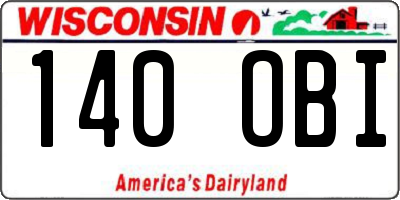 WI license plate 140OBI