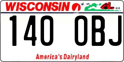 WI license plate 140OBJ