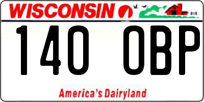WI license plate 140OBP