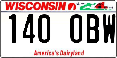WI license plate 140OBW