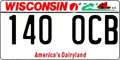 WI license plate 140OCB