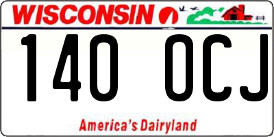WI license plate 140OCJ