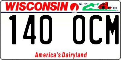 WI license plate 140OCM
