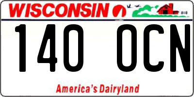 WI license plate 140OCN