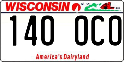 WI license plate 140OCO