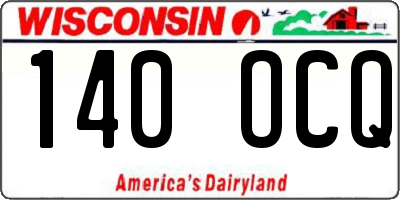 WI license plate 140OCQ