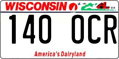 WI license plate 140OCR