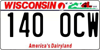 WI license plate 140OCW