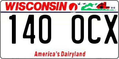 WI license plate 140OCX