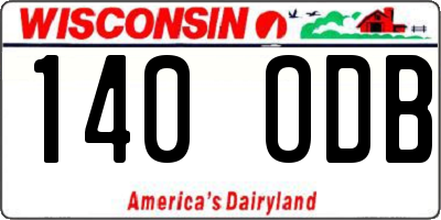 WI license plate 140ODB