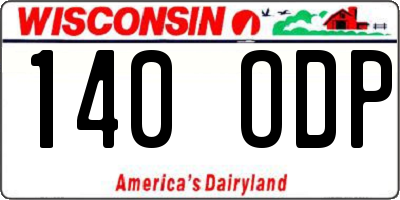 WI license plate 140ODP