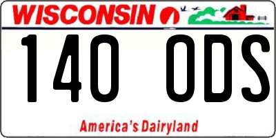 WI license plate 140ODS