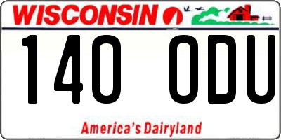 WI license plate 140ODU